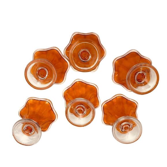 Set-6 Martini Margarita Dessert Ruffles Edges Hard Glass Plastic Outdoor/Indoor - Picture 9 of 9